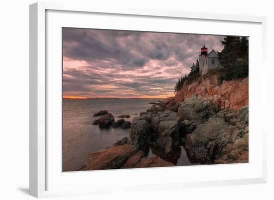 Moody Sunset at Bass Harbor-Vincent James-Framed Photographic Print