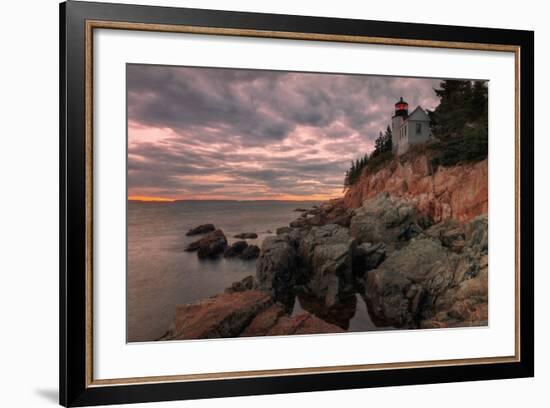 Moody Sunset at Bass Harbor-Vincent James-Framed Photographic Print