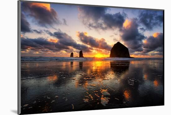 Moody Sunset at Cannon Beach, Oregon Coast-Vincent James-Mounted Photographic Print