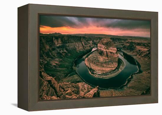 Moody Sunset at Horseshoe Bend, Page Arizona, Southwest US-Vincent James-Framed Premier Image Canvas