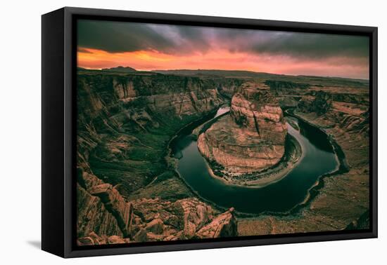 Moody Sunset at Horseshoe Bend, Page Arizona, Southwest US-Vincent James-Framed Premier Image Canvas