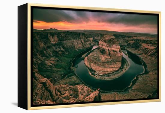 Moody Sunset at Horseshoe Bend, Page Arizona, Southwest US-Vincent James-Framed Premier Image Canvas