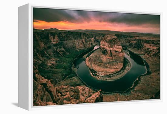 Moody Sunset at Horseshoe Bend, Page Arizona, Southwest US-Vincent James-Framed Premier Image Canvas