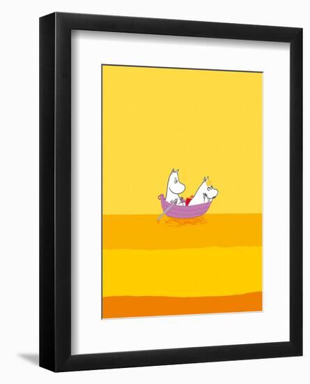 Moomintroll and Snorkmaiden Relaxing in Their Boat-Tove Jansson-Framed Art Print