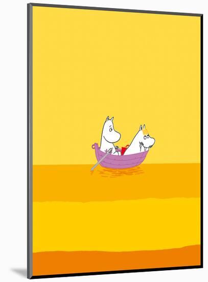 Moomintroll and Snorkmaiden Relaxing in Their Boat-Tove Jansson-Mounted Art Print