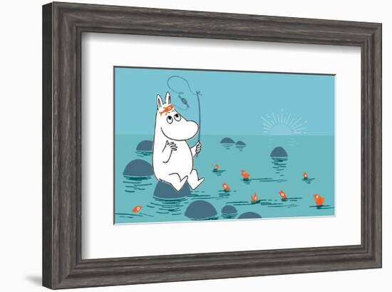 Moomintroll Fishing-Tove Jansson-Framed Art Print