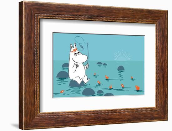 Moomintroll Fishing-Tove Jansson-Framed Art Print