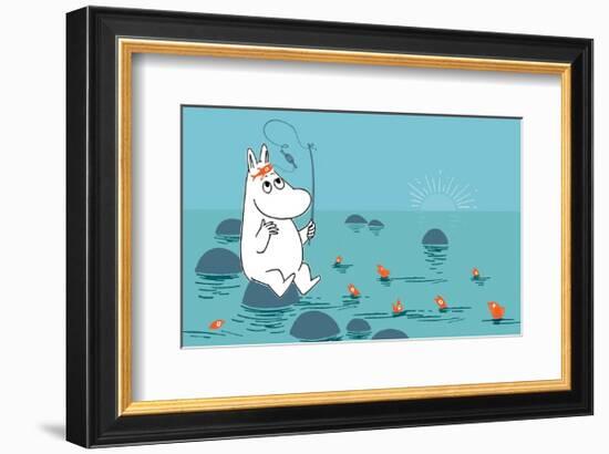 Moomintroll Fishing-Tove Jansson-Framed Art Print
