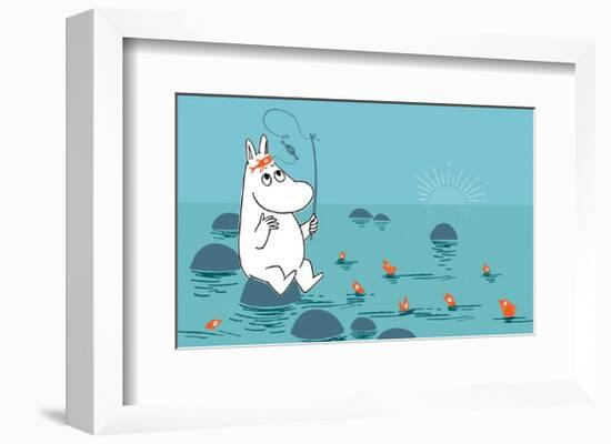 Moomintroll Fishing-Tove Jansson-Framed Art Print