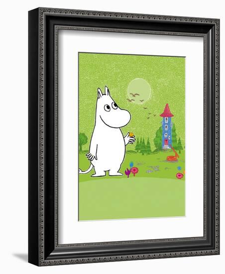 Moomintroll in Moomin Valley-Tove Jansson-Framed Art Print