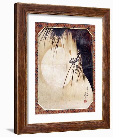 Moon and Cliff-Zeshin Shibata-Framed Giclee Print