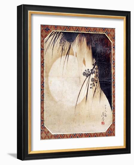 Moon and Cliff-Zeshin Shibata-Framed Giclee Print