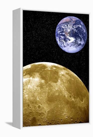 Moon And Earth, Artwork-Victor De Schwanberg-Framed Premier Image Canvas