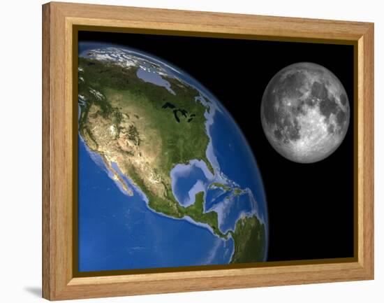 Moon And Earth, Artwork-Walter Myers-Framed Premier Image Canvas