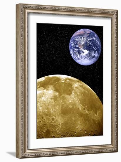 Moon And Earth, Artwork-Victor De Schwanberg-Framed Photographic Print