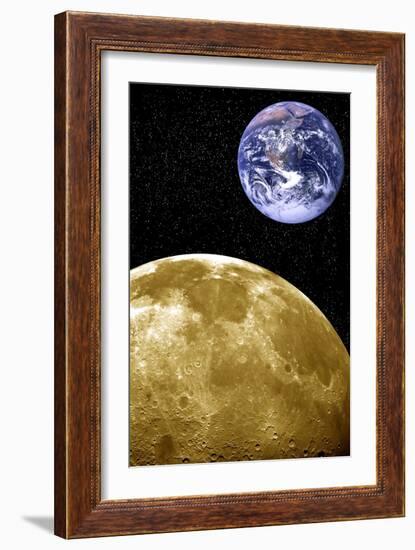 Moon And Earth, Artwork-Victor De Schwanberg-Framed Photographic Print