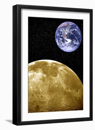 Moon And Earth, Artwork-Victor De Schwanberg-Framed Photographic Print