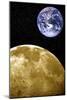 Moon And Earth, Artwork-Victor De Schwanberg-Mounted Photographic Print