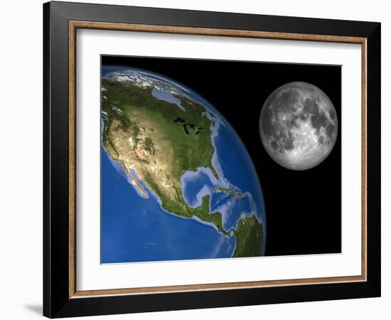 Moon And Earth, Artwork-Walter Myers-Framed Photographic Print