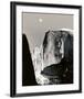 Moon and Half Dome-Ansel Adams-Framed Art Print