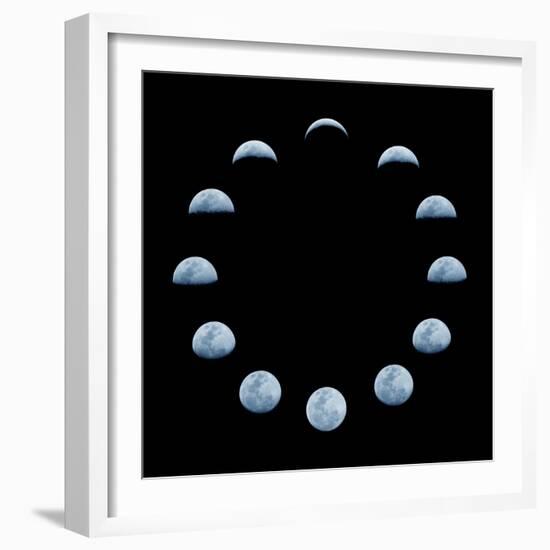 Moon and it's Phases-oriontrail2-Framed Art Print