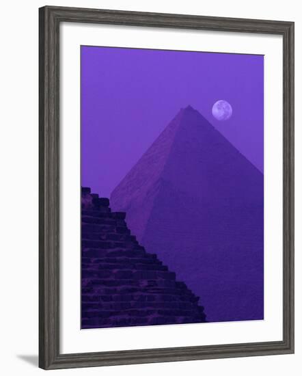 Moon and Pyramid of Khafre-Ron Watts-Framed Photographic Print