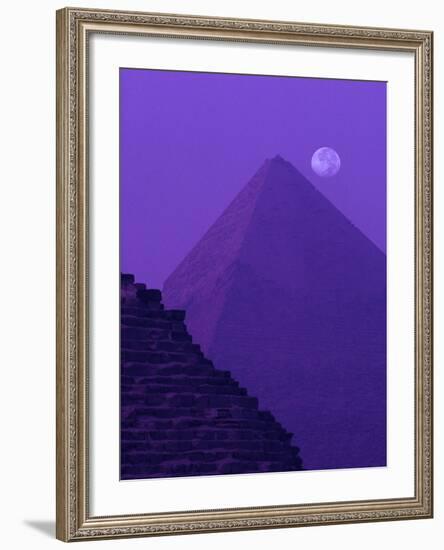 Moon and Pyramid of Khafre-Ron Watts-Framed Photographic Print