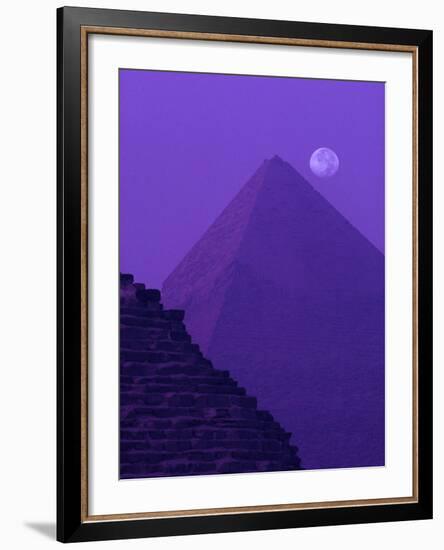 Moon and Pyramid of Khafre-Ron Watts-Framed Photographic Print