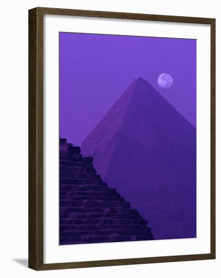 Moon and Pyramid of Khafre-Ron Watts-Framed Photographic Print