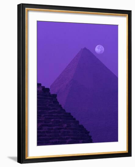 Moon and Pyramid of Khafre-Ron Watts-Framed Photographic Print