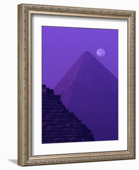 Moon and Pyramid of Khafre-Ron Watts-Framed Photographic Print