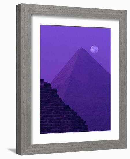 Moon and Pyramid of Khafre-Ron Watts-Framed Photographic Print