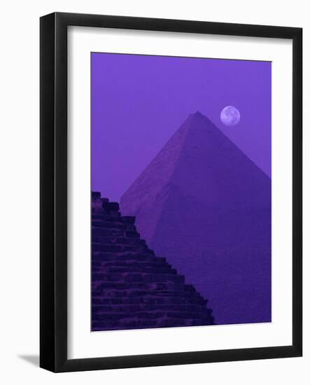 Moon and Pyramid of Khafre-Ron Watts-Framed Photographic Print