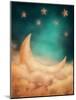 Moon And Stars-egal-Mounted Art Print