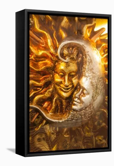 Moon and Sun Carnival Mask Decorations, Venice, Veneto, Italy, Europe-Guy Thouvenin-Framed Premier Image Canvas