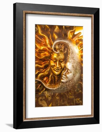 Moon and Sun Carnival Mask Decorations, Venice, Veneto, Italy, Europe-Guy Thouvenin-Framed Photographic Print