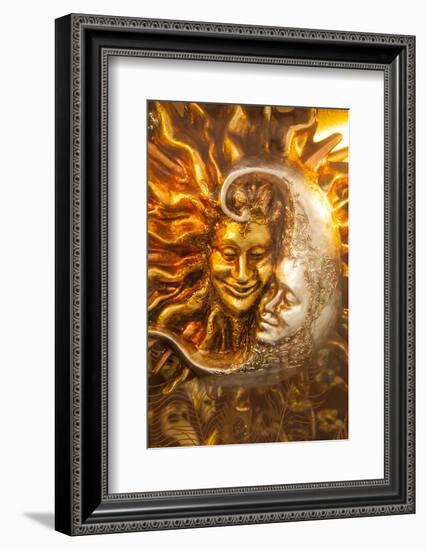 Moon and Sun Carnival Mask Decorations, Venice, Veneto, Italy, Europe-Guy Thouvenin-Framed Photographic Print