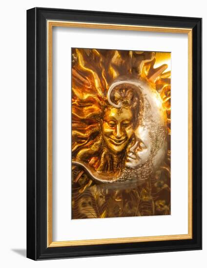 Moon and Sun Carnival Mask Decorations, Venice, Veneto, Italy, Europe-Guy Thouvenin-Framed Photographic Print