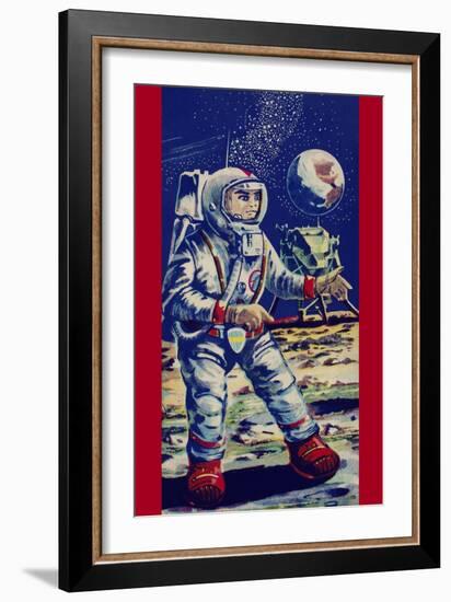 Moon Astronaut-null-Framed Art Print