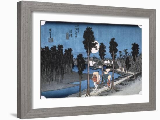 Moon at Numazu, from 53 Stations of Tokaido, 1832-Ando Hiroshige-Framed Giclee Print