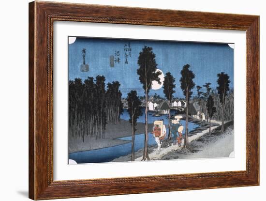 Moon at Numazu, from 53 Stations of Tokaido, 1832-Ando Hiroshige-Framed Giclee Print