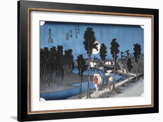 Moon at Numazu, from 53 Stations of Tokaido, 1832-Ando Hiroshige-Framed Giclee Print