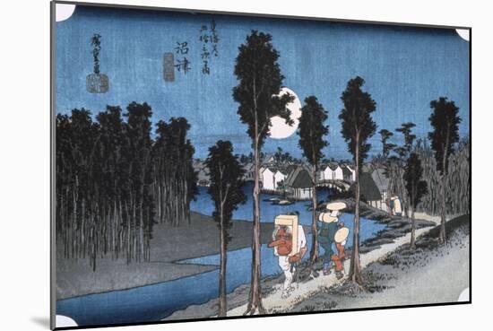 Moon at Numazu, from 53 Stations of Tokaido, 1832-Ando Hiroshige-Mounted Giclee Print