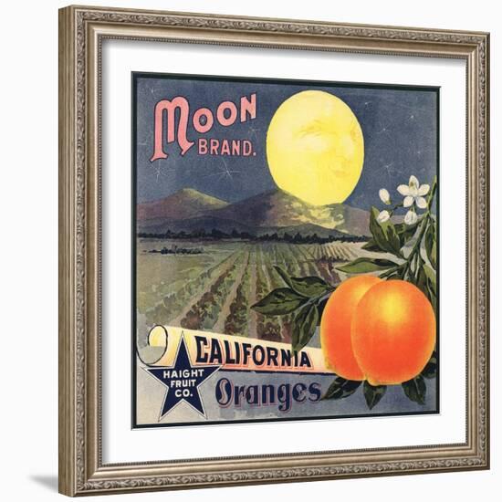 Moon Brand - California - Citrus Crate Label-Lantern Press-Framed Art Print