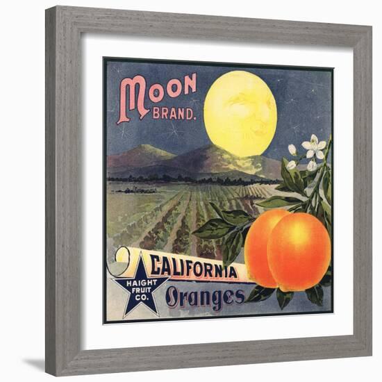 Moon Brand - California - Citrus Crate Label-Lantern Press-Framed Art Print