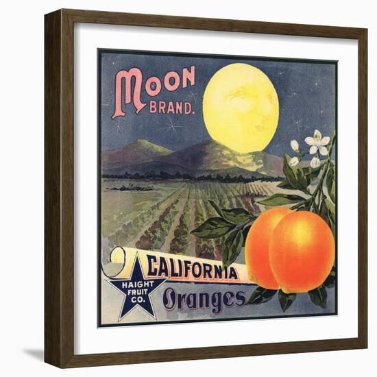 Moon Brand - California - Citrus Crate Label-Lantern Press-Framed Art Print