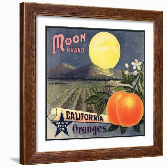 Moon Brand - California - Citrus Crate Label-Lantern Press-Framed Art Print