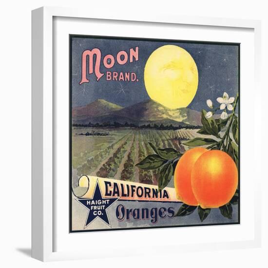 Moon Brand - California - Citrus Crate Label-Lantern Press-Framed Art Print