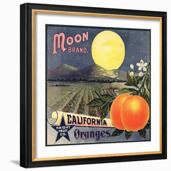 Moon Brand - California - Citrus Crate Label-Lantern Press-Framed Art Print