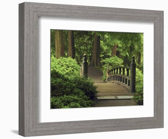 Moon Bridge after the Rain: Portland Japanese Garden, Portland, Oregon, USA-Michel Hersen-Framed Photographic Print